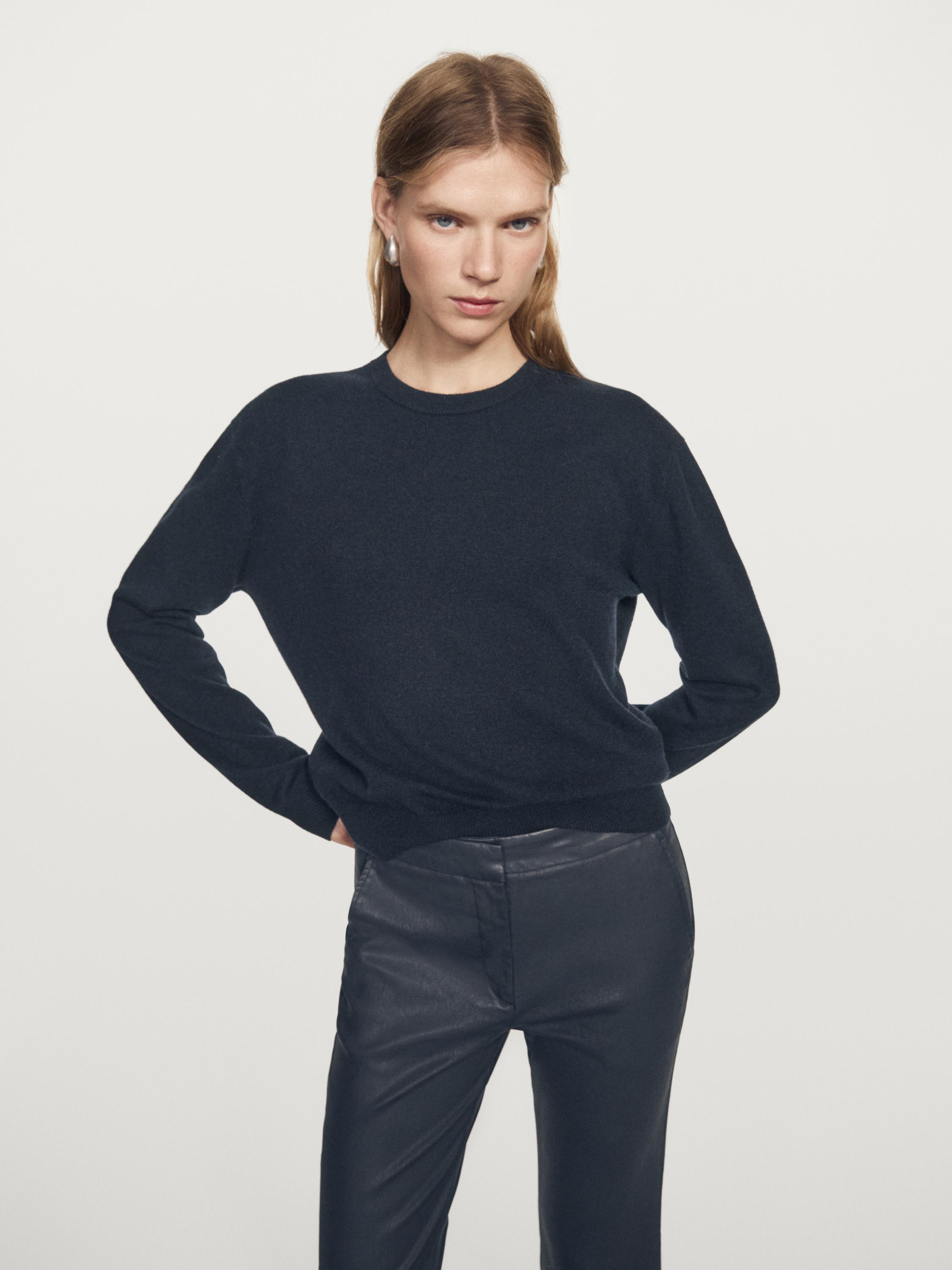 Waxed flare fit trousers